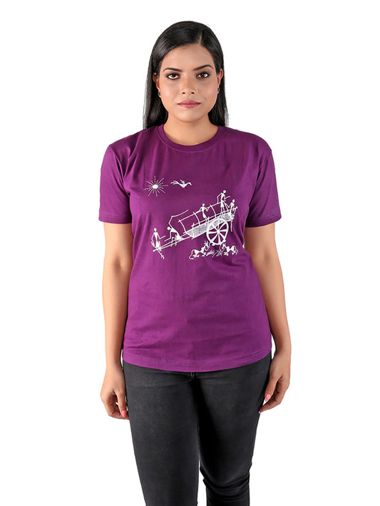 Purple Round Collar T-Shirt
