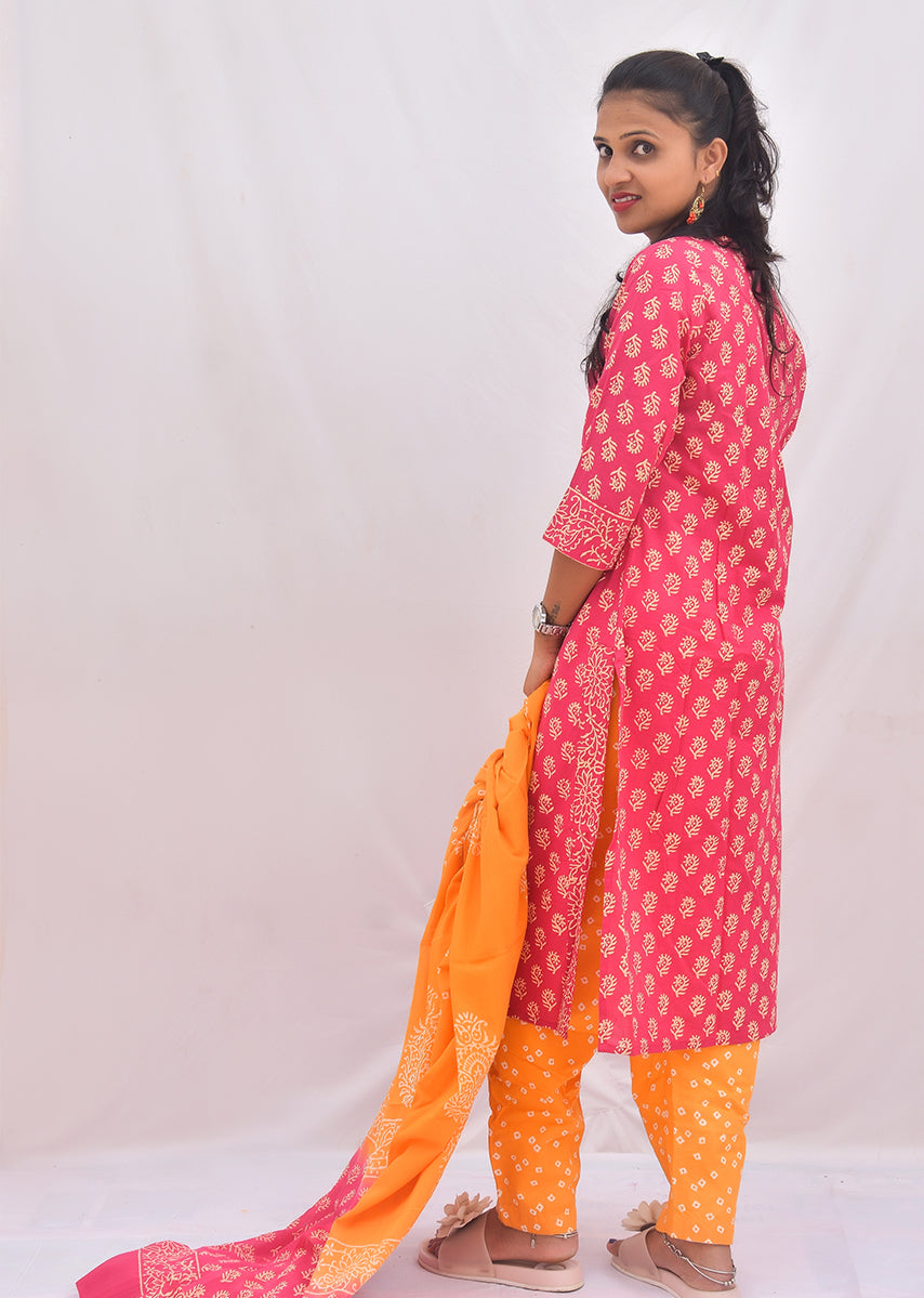 Elegant orange cotton alia style kurti set - G3-WPS02996 | G3fashion.com